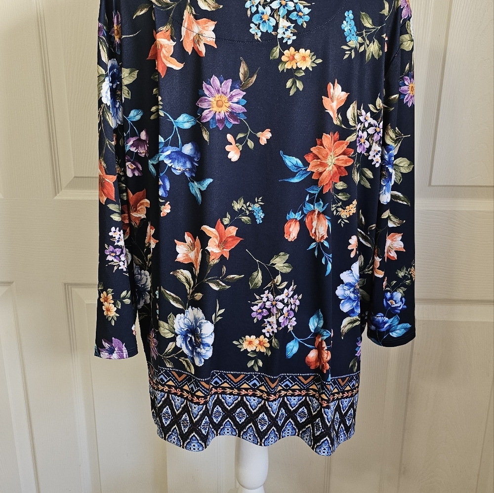 Womens Long Sleeve Floral Top XL - Picture 5 of 5